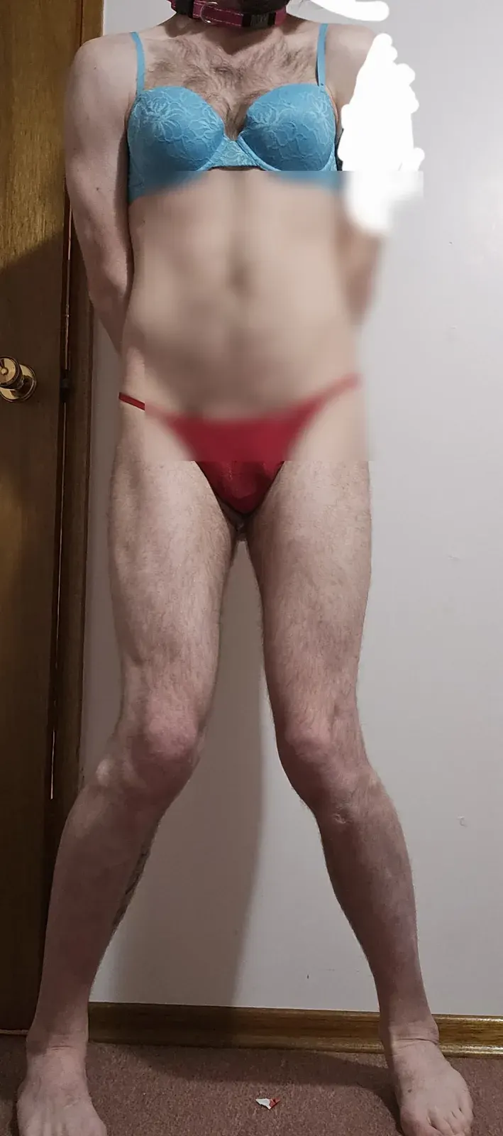Adult in underwear standing indoors by a door, suitable for a page about privacy and consent in adult dating Adult in underwear standing indoors by a door, suitable for a page about privacy and consent in adult dating
